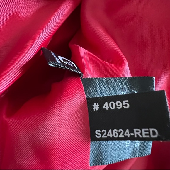 Jones New York Wool Blend Vibrant Red Full-Zip Lined Pea Coat Women's size 12 - Picture 5 of 9